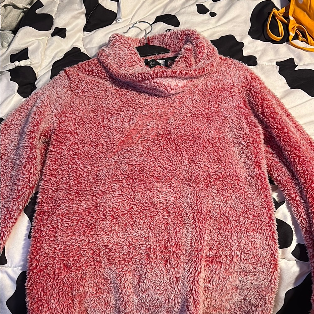 Amy Byer Pink Cowl Neck Sweater Plush and Cozy